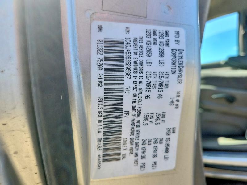 57251596 :رقم المزاد ، 1C4GJ45393B209607 vin ، 2003 Chrysler Town & Ctry مزاد بيع