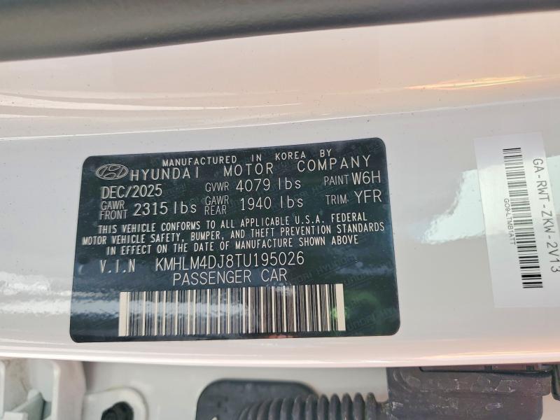2026 Hyundai Elantra Hybrid მანქანა იყიდება აუქციონზე, vin: KMHLM4DJ8TU195026, აუქციონის ნომერი: 55686726