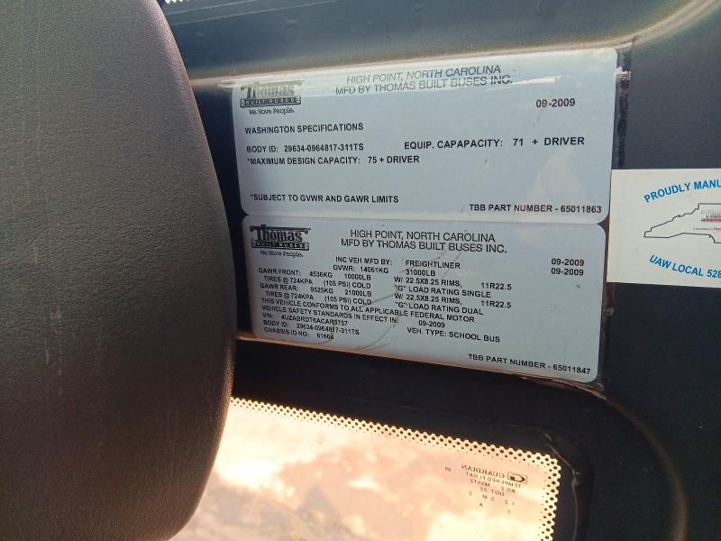 Продаж на аукціоні авто 2010 Freightliner School Bus, vin: 4UZABRDT6ACAR3757, номер лоту: 52367476