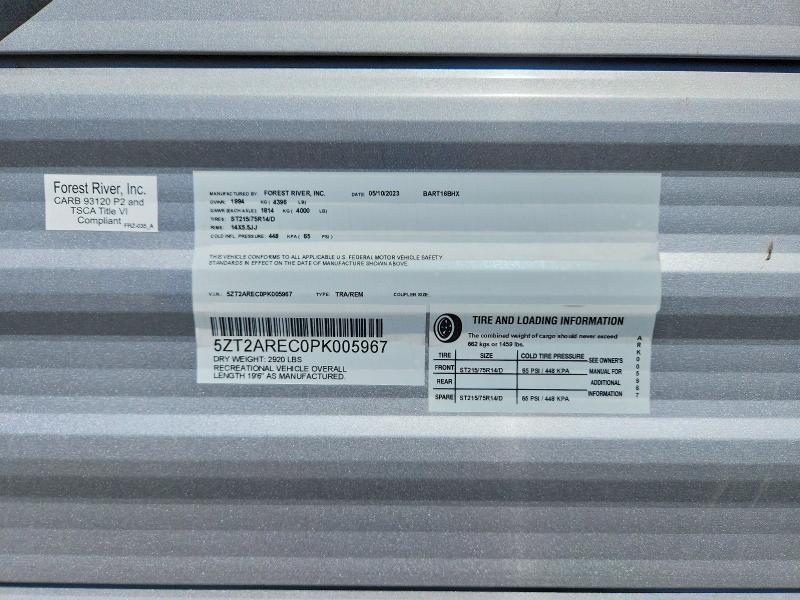 Aukcja sprzedaży 2023 Frrv Trailer, vin: 5ZT2AREC0PK005967, numer aukcji: 56294416