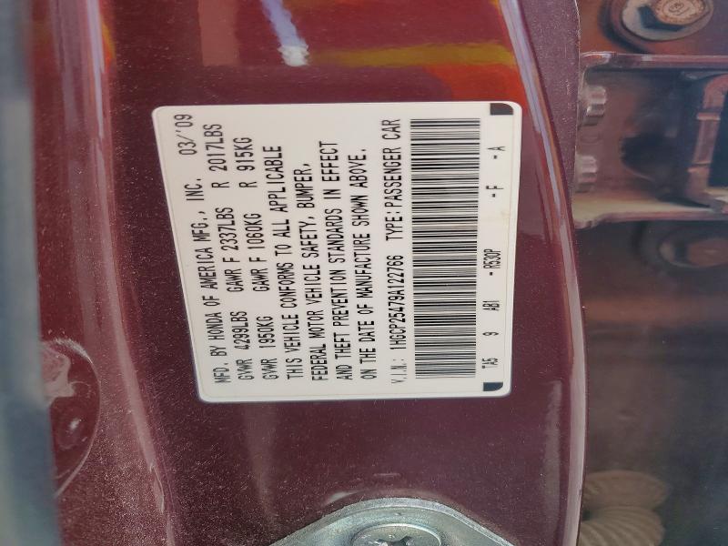 Продаж на аукціоні авто 2009 Honda Accord, vin: 1HGCP25479A122766, номер лоту: 57744836