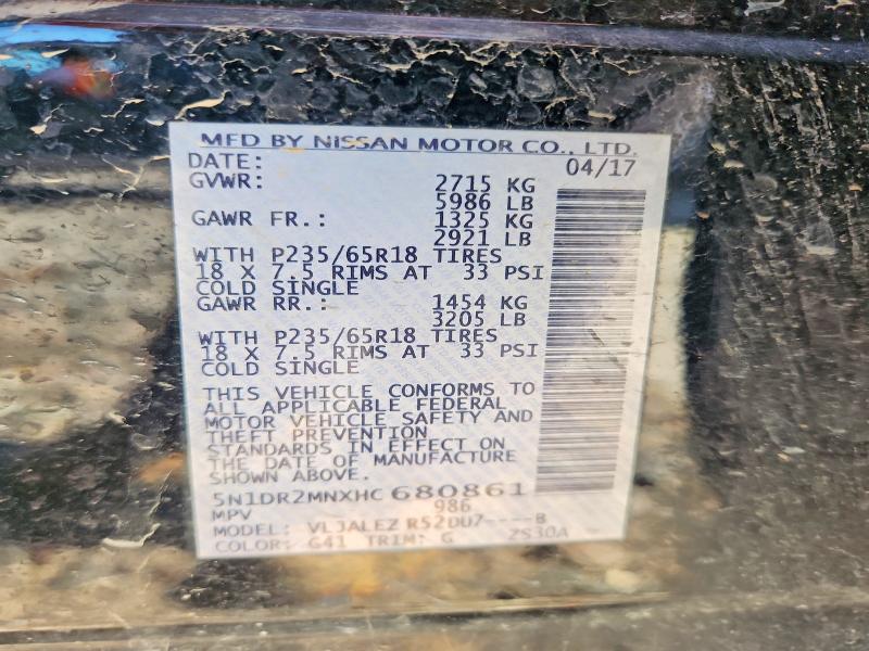 Aukcja sprzedaży 2017 Nissan Pathfinder, vin: 5N1DR2MNXHC680861, numer aukcji: 55447876