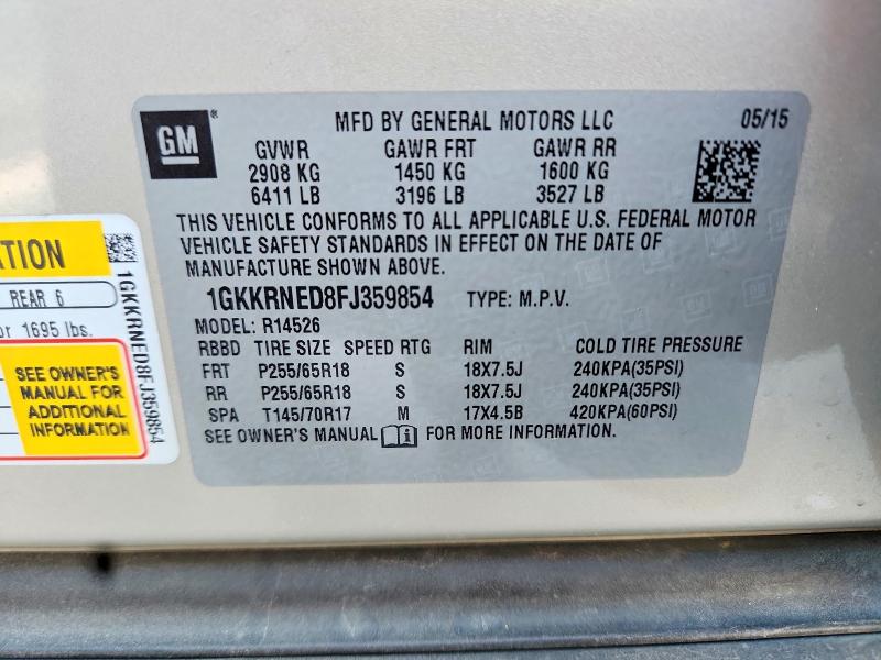 Aukcja sprzedaży 2015 Gmc Acadia, vin: 1GKKRNED8FJ359854, numer aukcji: 57330056