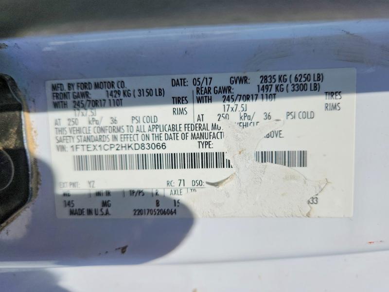 Aukcja sprzedaży 2017 Ford F150, vin: 1FTEX1CP2HKD83066, numer aukcji: 57071736