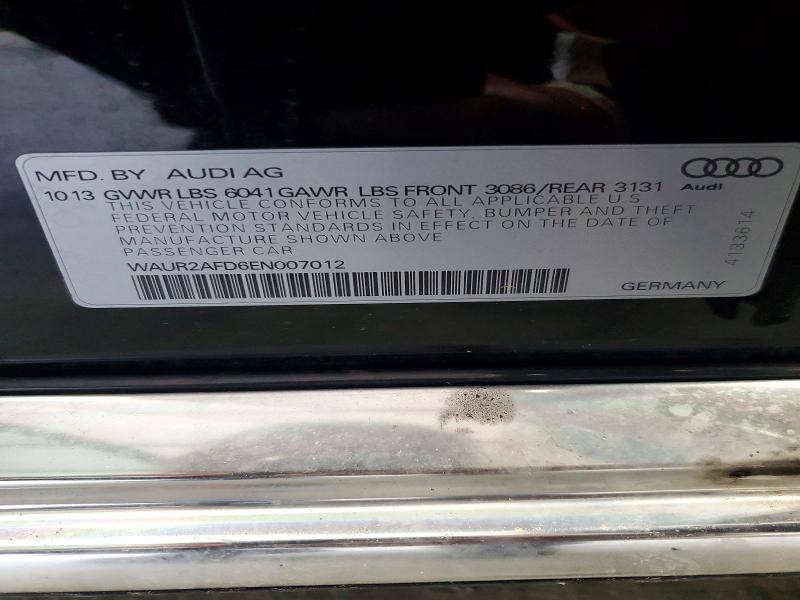 Aukcja sprzedaży 2014 Audi A8, vin: WAUR2AFD6EN007012, numer aukcji: 52049886