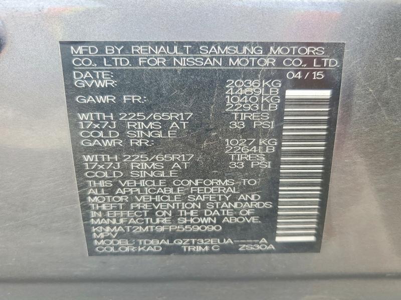 Продажа на аукционе авто 2015 Nissan Rogue, vin: KNMAT2MT9FP559090, номер лота: 59069006