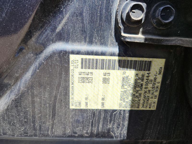 2011 Nissan Maxima მანქანა იყიდება აუქციონზე, vin: 1N4AA5AP7BC830444, აუქციონის ნომერი: 58087326