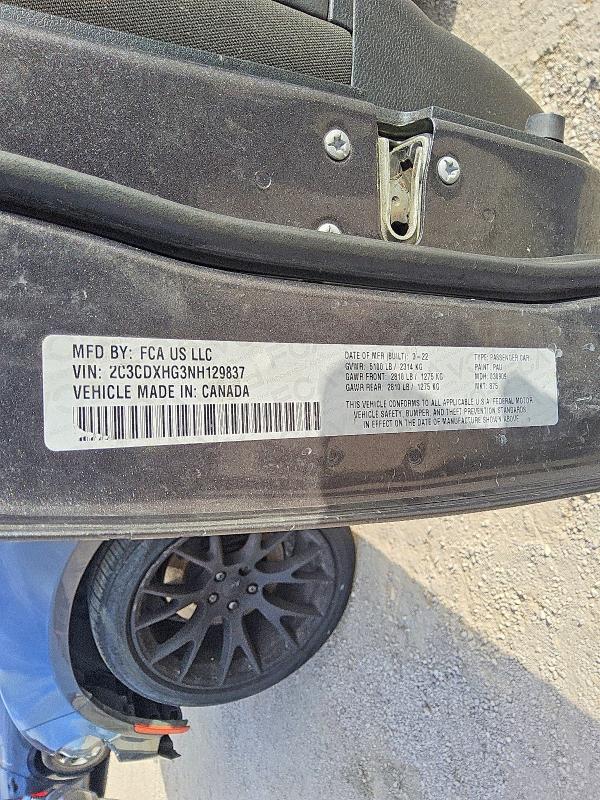 Продаж на аукціоні авто 2022 Dodge Charger, vin: 2C3CDXHG3NH129837, номер лоту: 54295106