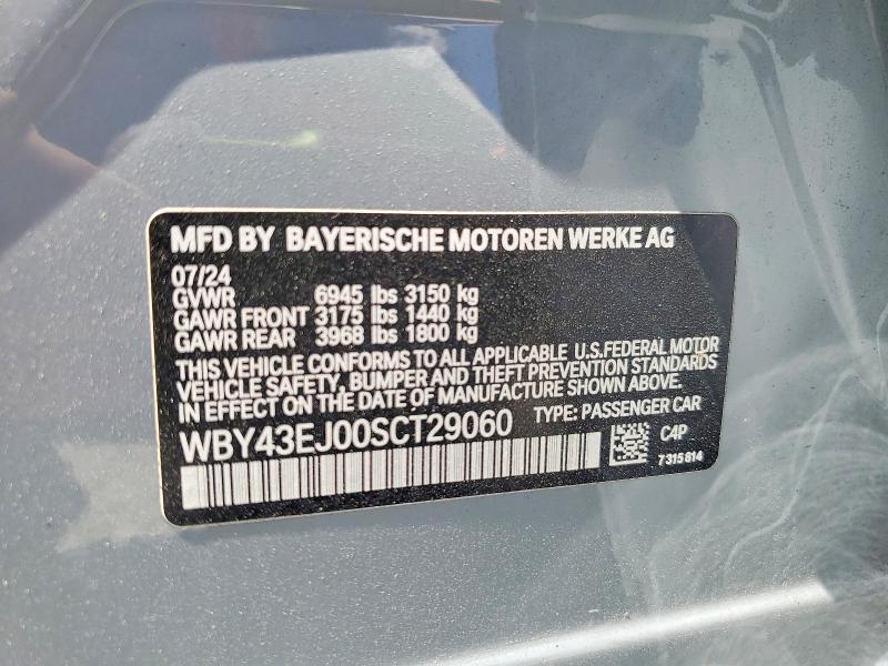 Продажа на аукционе авто 2025 Bmw I7, vin: WBY43EJ00SCT29060, номер лота: 54545456