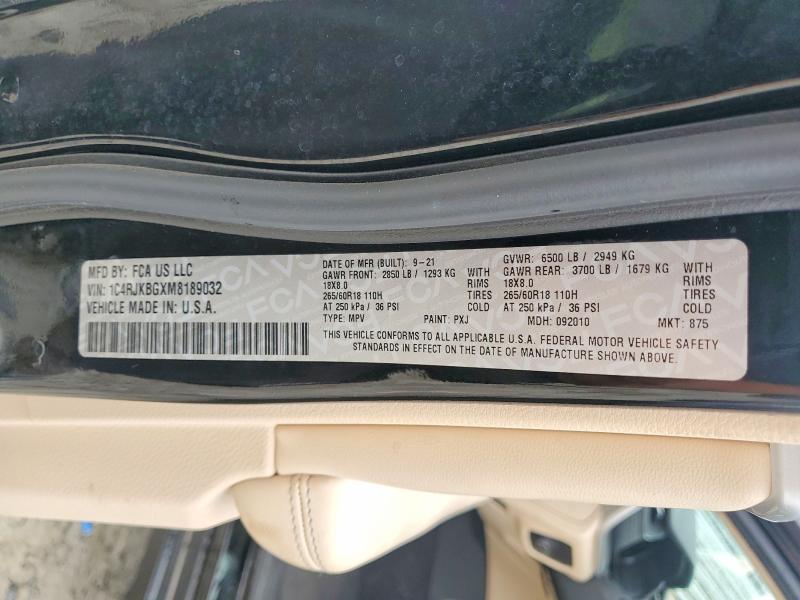Продаж на аукціоні авто 2021 Jeep Grand Cherokee, vin: 1C4RJKBGXM8189032, номер лоту: 56607376
