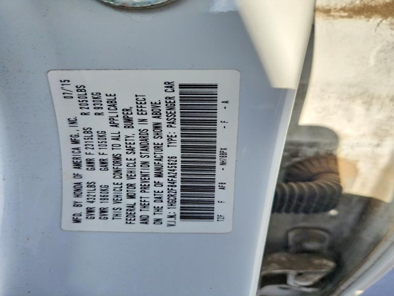 2015 Honda Accord მანქანა იყიდება აუქციონზე, vin: 1HGCR2F84FA245626, აუქციონის ნომერი: 56857856