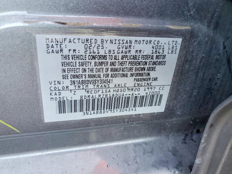 Aukcja sprzedaży 2025 Nissan Sentra, vin: 3N1AB8DV9SY304541, numer aukcji: 58831026