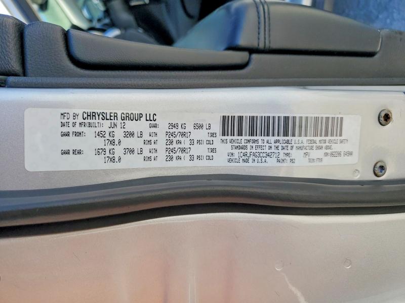 2012 Jeep Grand Cherokee მანქანა იყიდება აუქციონზე, vin: 1C4RJFAG3CC342712, აუქციონის ნომერი: 54730556