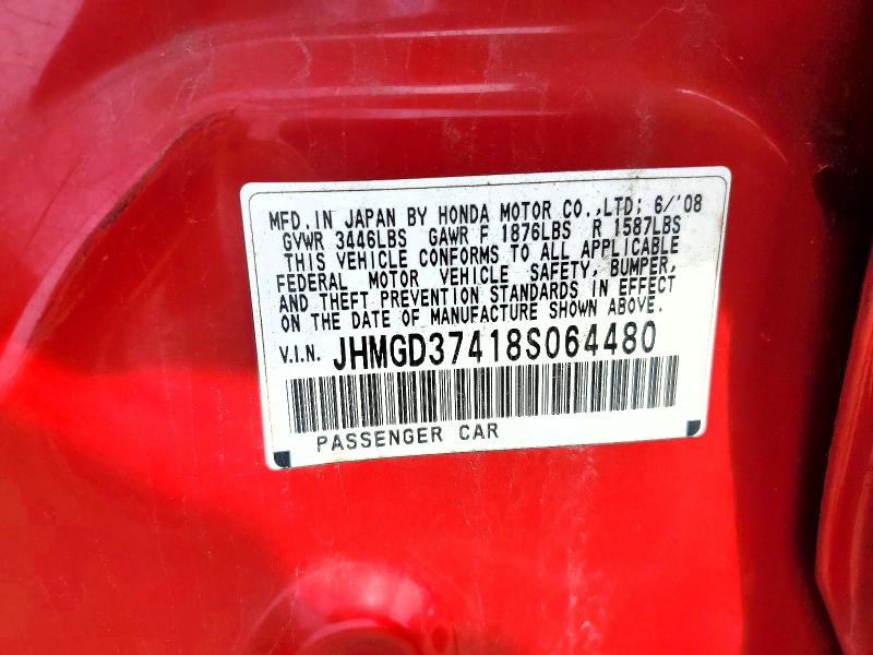 Продаж на аукціоні авто 2008 Honda Fit, vin: JHMGD37418S064480, номер лоту: 57410926