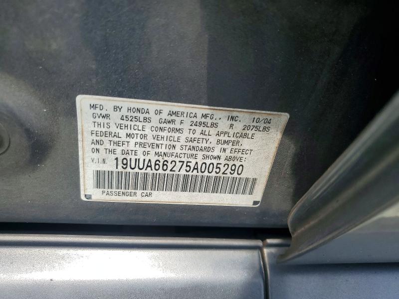 Aukcja sprzedaży 2005 Acura Tl, vin: 19UUA66275A005290, numer aukcji: 56282186