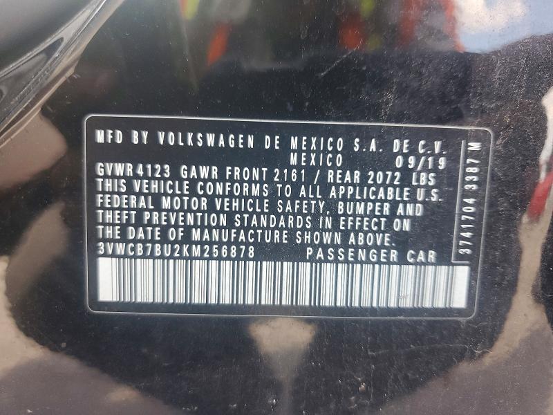 57805206 :رقم المزاد ، 3VWCB7BU2KM256878 vin ، 2019 Volkswagen Jetta مزاد بيع