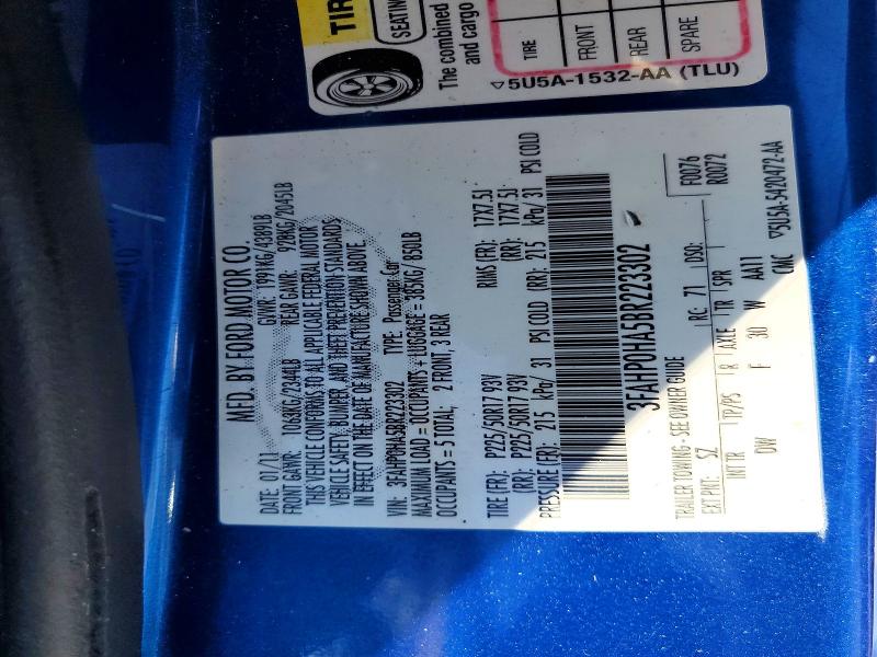 2011 Ford Fusion მანქანა იყიდება აუქციონზე, vin: 3FAHP0HA5BR223302, აუქციონის ნომერი: 56337616