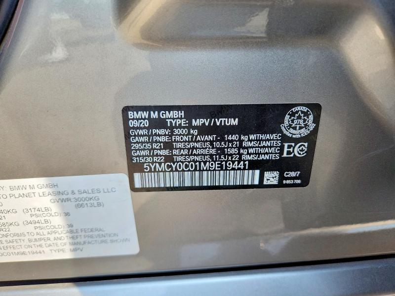 58967656 :رقم المزاد ، 5YMCY0C01M9E19441 vin ، 2021 Bmw X6 مزاد بيع