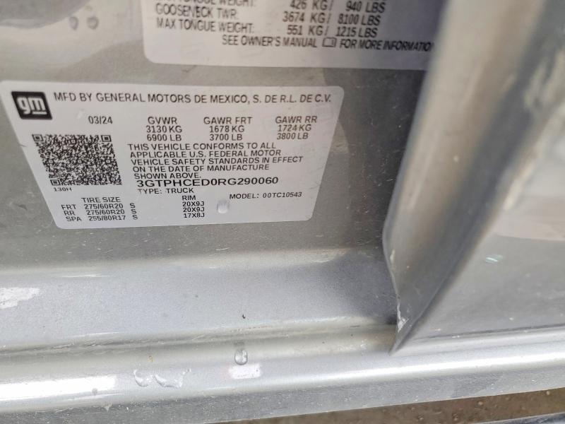 Продажа на аукционе авто 2024 Gmc Sierra, vin: 3GTPHCED0RG290060, номер лота: 57420916