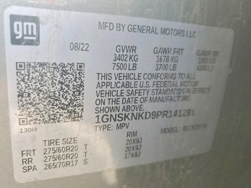 Продажа на аукционе авто 2023 Chevrolet Tahoe, vin: 1GNSKNKD9PR141291, номер лота: 58828326