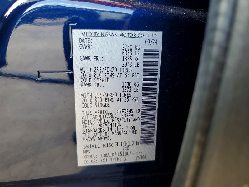 Aukcja sprzedaży 2025 Infiniti Qx60, vin: 5N1AL1FR3SC339176, numer aukcji: 56757676