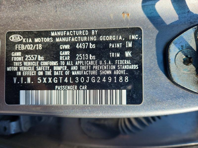 57189466 :رقم المزاد ، 5XXGT4L30JG249188 vin ، 2018 Kia Optima مزاد بيع