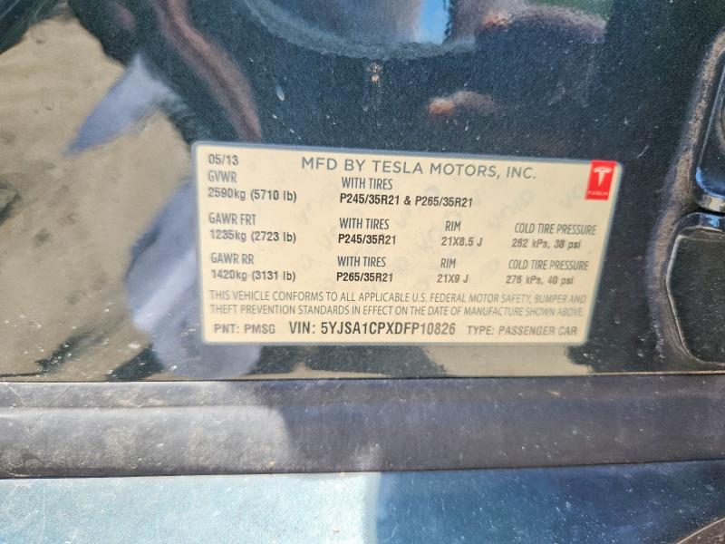 Продажа на аукционе авто 2013 Tesla Model S, vin: 5YJSA1CPXDFP10826, номер лота: 57903216