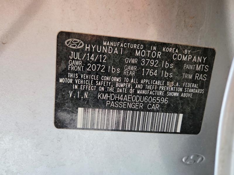 56438526 :رقم المزاد ، KMHDH4AE0DU606596 vin ، 2013 Hyundai Elantra مزاد بيع