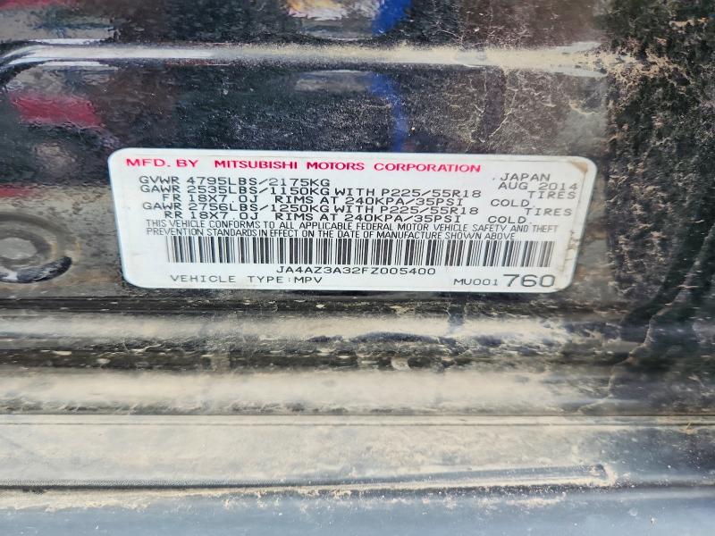 2015 Mitsubishi Outlander მანქანა იყიდება აუქციონზე, vin: JA4AZ3A32FZ005400, აუქციონის ნომერი: 58043396