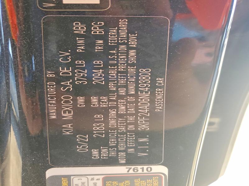 Aukcja sprzedaży 2022 Kia Forte, vin: 3KPF24AD6NE493808, numer aukcji: 54187736