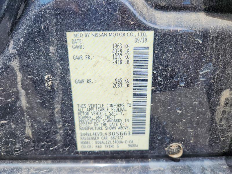 Продаж на аукціоні авто 2020 Nissan Altima, vin: 1N4BL4EV3LN305663, номер лоту: 56695856