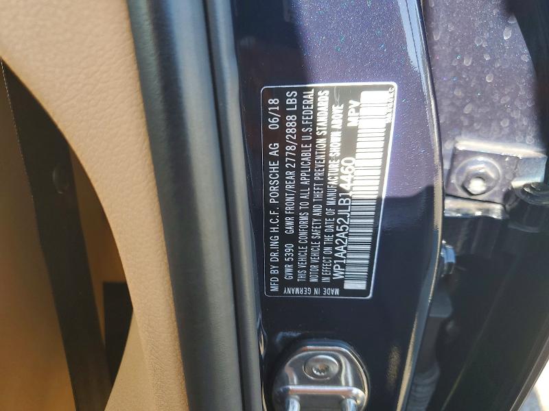 56318086 :رقم المزاد ، WP1AA2A52JLB14460 vin ، 2018 Porsche Macan مزاد بيع