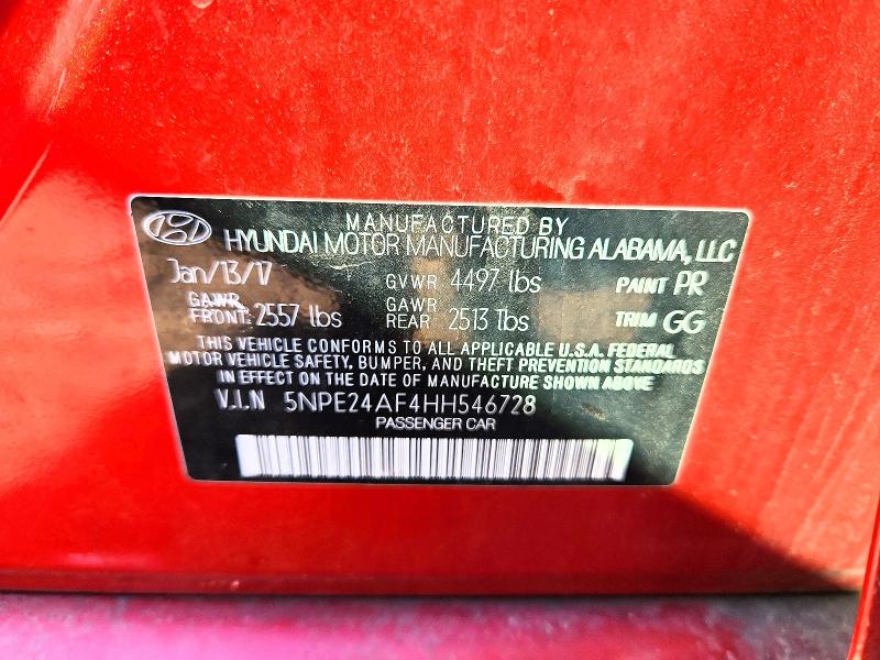 Aukcja sprzedaży 2017 Hyundai Sonata, vin: 5NPE24AF4HH546728, numer aukcji: 55531176