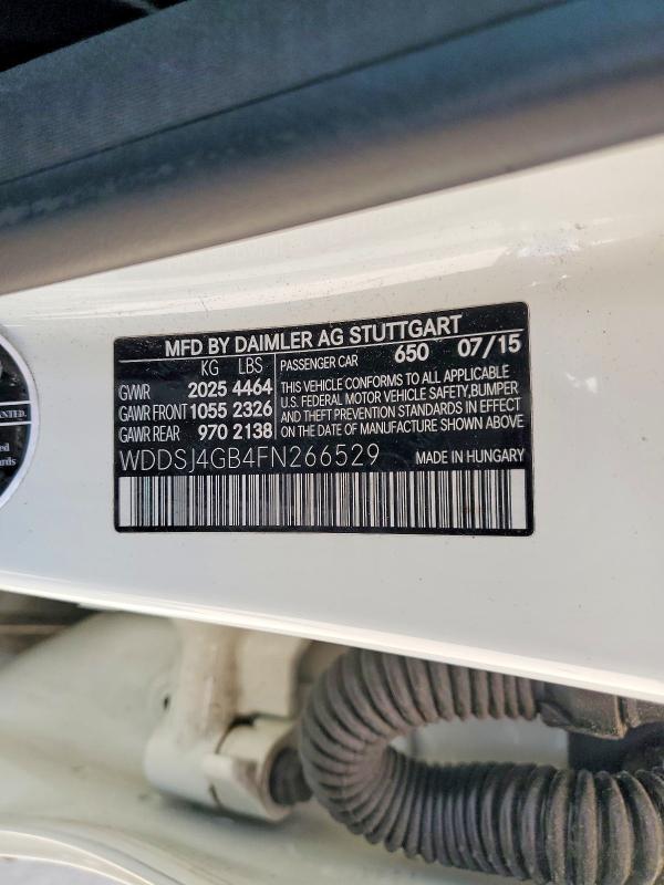 Aukcja sprzedaży 2015 Mercedes-benz Cla, vin: WDDSJ4GB4FN266529, numer aukcji: 58587856