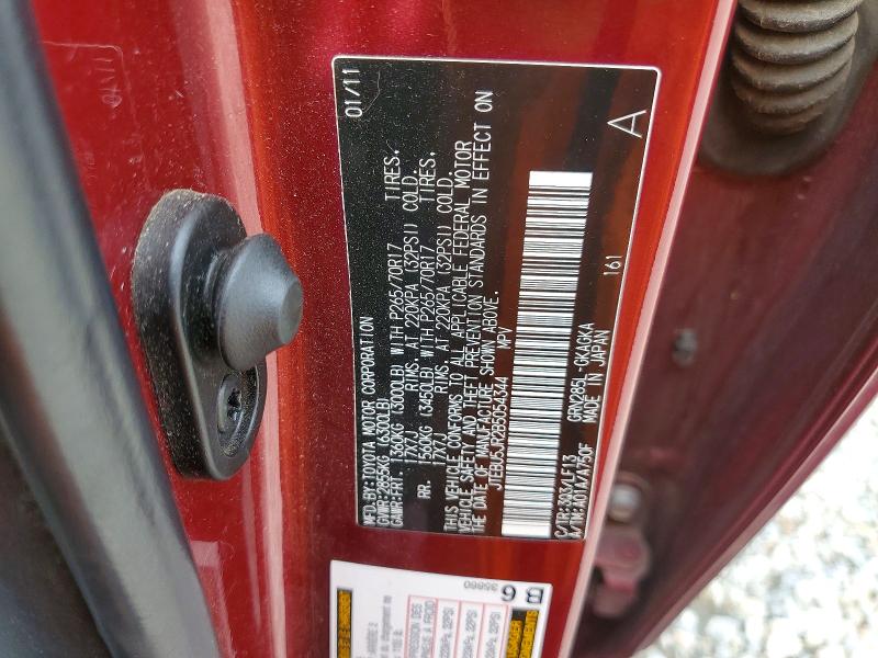 55894156 :رقم المزاد ، JTEBU5JR2B5054344 vin ، 2011 Toyota 4runner مزاد بيع
