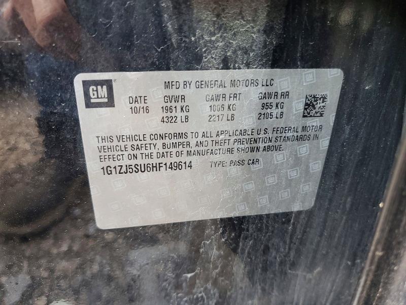 Продаж на аукціоні авто 2017 Chevrolet Malibu, vin: 1G1ZJ5SU6HF149614, номер лоту: 58059136