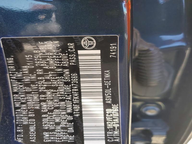 56275006 :رقم المزاد ، 4T4BF1FK4FR473666 vin ، 2015 Toyota Camry مزاد بيع