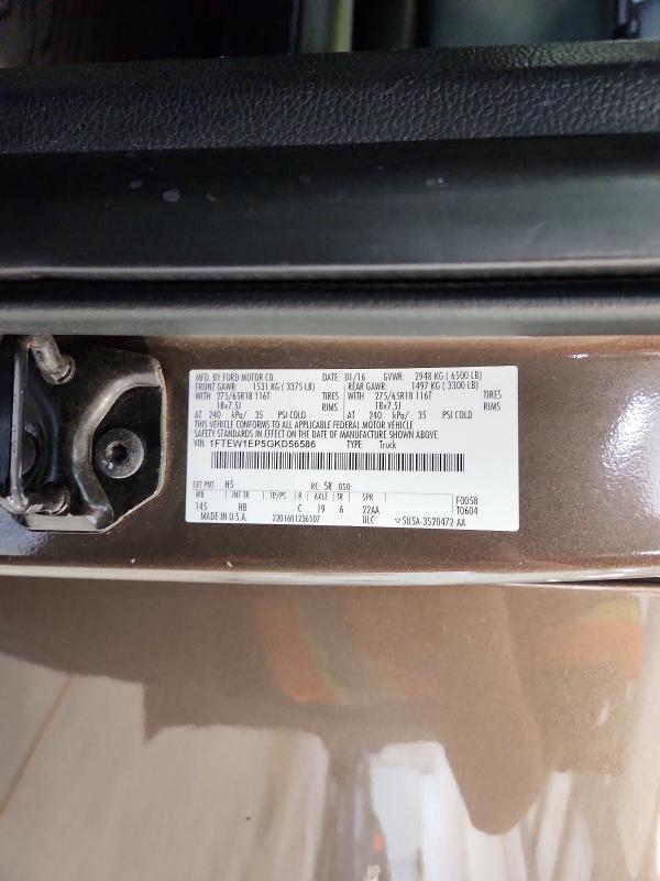 54924186 :رقم المزاد ، 1FTEW1EP5GKD56586 vin ، 2016 Ford F150 مزاد بيع
