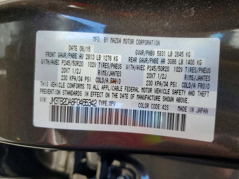 Aukcja sprzedaży 2015 Mazda Cx-9, vin: JM3TB2DA8F0465342, numer aukcji: 56490276