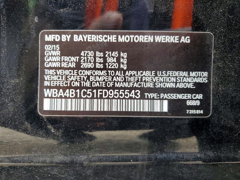 2015 Bmw 435 მანქანა იყიდება აუქციონზე, vin: WBA4B1C51FD955543, აუქციონის ნომერი: 56118766