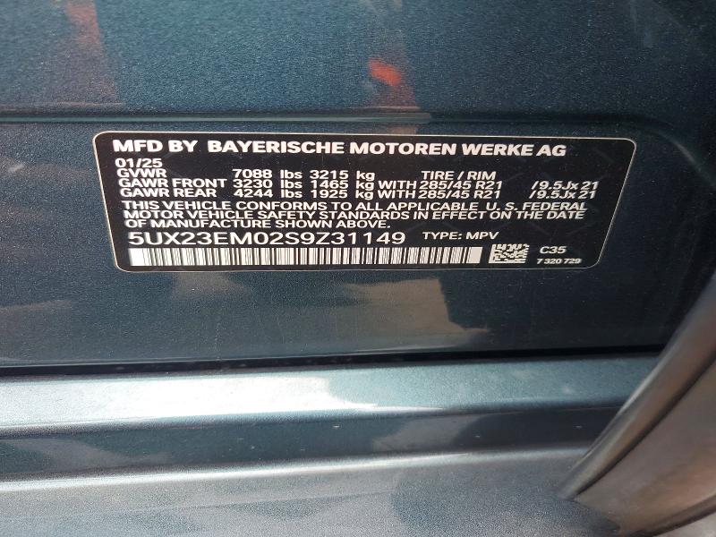 Продаж на аукціоні авто 2025 Bmw X7, vin: 5UX23EM02S9Z31149, номер лоту: 55073106