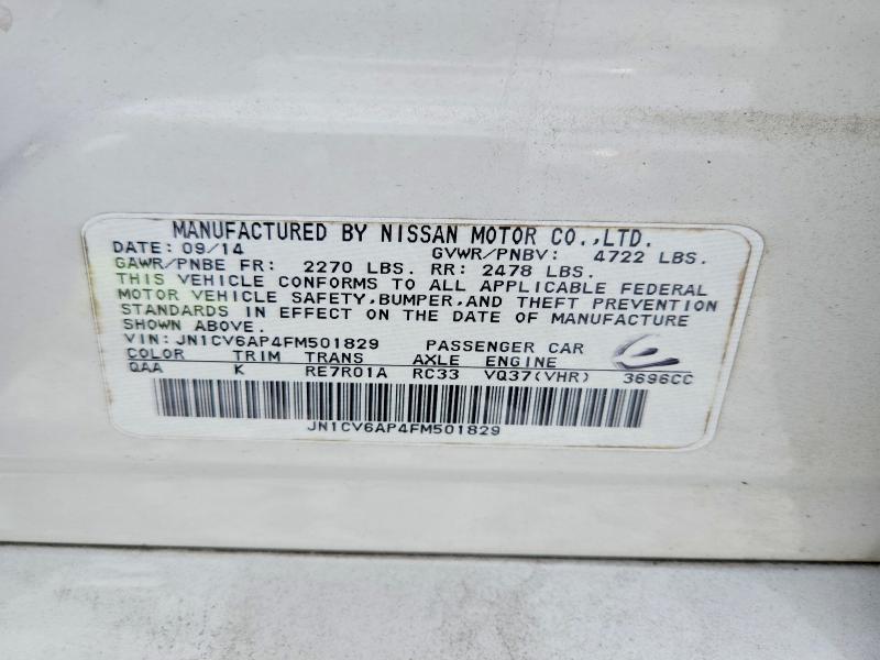 Aukcja sprzedaży 2015 Infiniti Q40, vin: JN1CV6AP4FM501829, numer aukcji: 58541656