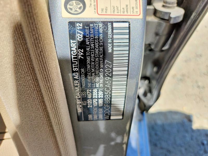 56120196 :رقم المزاد ، WDDGF8BB5CA692027 vin ، 2012 Mercedes-benz C مزاد بيع
