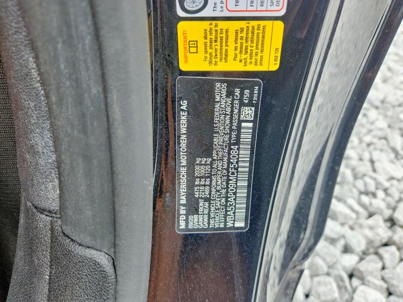 56492736 :رقم المزاد ، WBA53AP09MCF54084 vin ، 2021 Bmw 430i مزاد بيع