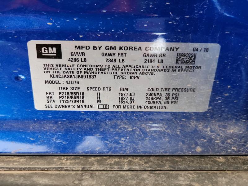 Aukcja sprzedaży 2018 Buick Encore, vin: KL4CJASB1JB691537, numer aukcji: 59198876