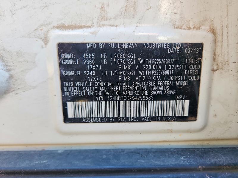 Aukcja sprzedaży 2013 Subaru Outback, vin: 4S4BRBCC2D1299583, numer aukcji: 56359116