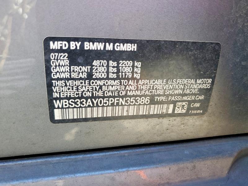 Продажа на аукционе авто 2023 Bmw M3, vin: WBS33AY05PFN35386, номер лота: 49446186