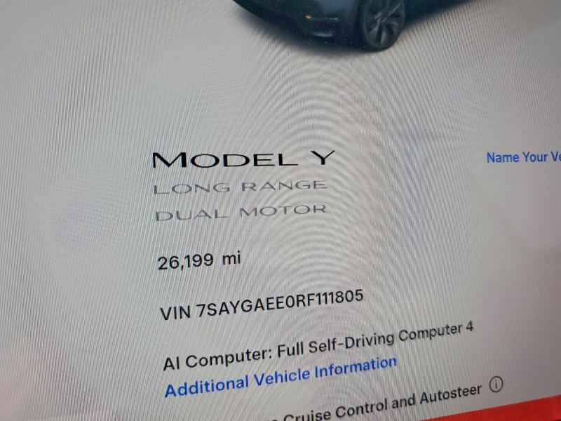 59093026 :رقم المزاد ، 7SAYGAEE0RF111805 vin ، 2024 Tesla Model Y مزاد بيع