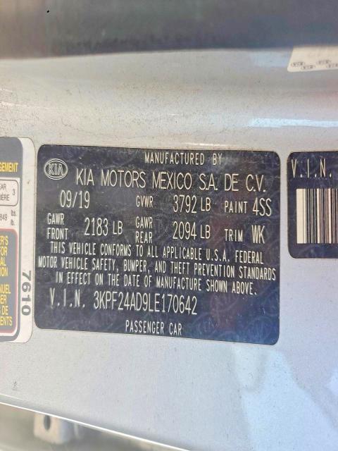 Продажа на аукционе авто 2020 Kia Forte, vin: 3KPF24AD9LE170642, номер лота: 56001476