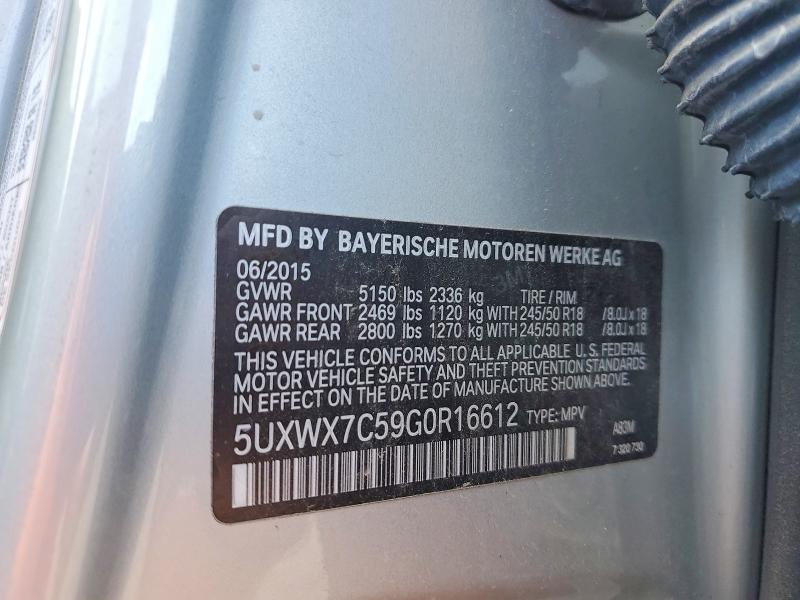 58371206 :رقم المزاد ، 5UXWX7C59G0R16612 vin ، 2016 Bmw X3 مزاد بيع